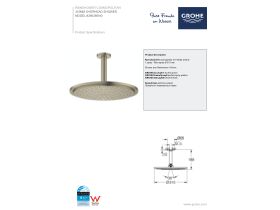 Technical Guide - GROHE Rainshower Cosmo Overhead Ceiling Shower 310mm Brushed Nickel