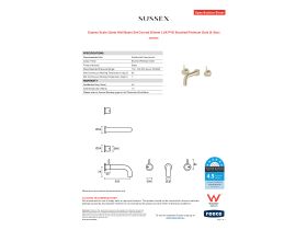 Specification Sheet - Sussex Scala 32mm Wall Basin Set Curved 200mm LUX PVD Brushed Platinum Gold (6 Star)