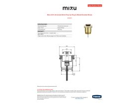 Specification Sheet - Mizu Drift Universal 40mm Pop Up Plug & Waste Brushed Brass