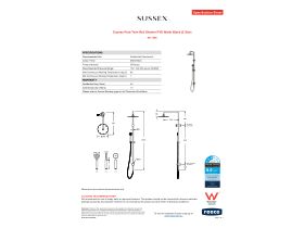 Specification Sheet - Sussex Pure Twin Rail Shower PVD Matte Black (3 Star)