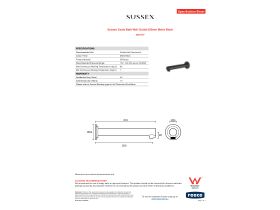 Specification Sheet - Sussex Scala Bath Wall Outlet 200mm Matte Black