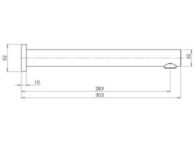 Mizu Drift Wall Bath Outlet 32mm x 280mm Chrome