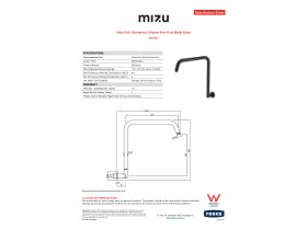 Specification Sheet - Mizu Drift Gooseneck Shower Arm Only Matte Black
