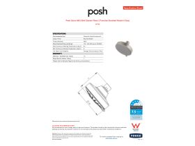 Specification Sheet - Posh Solus MK3 Wall Shower Rose 3 Function Brushed Nickel (4 Star)