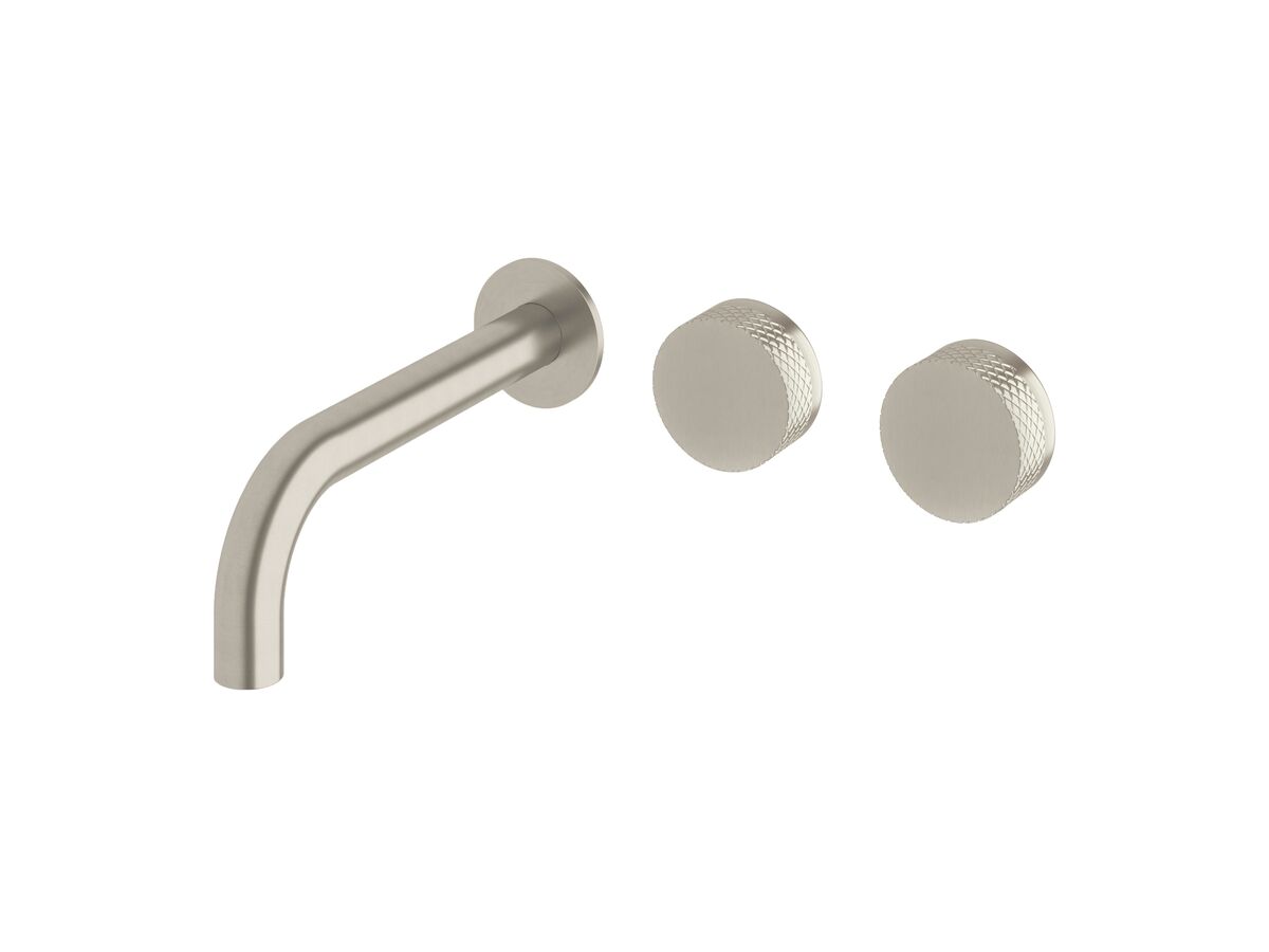 Sussex Pure Wall Bath Hostess System 200mm Right Hand with Diamond Textured Handles PVD Brushed Nickel