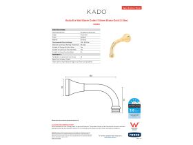 Specification Sheet - Kado Era Wall Basin Outlet 150mm Brass Gold (5 Star)