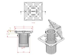 150mm Square Bucket Trap Push-In Stainless Steel 100mm