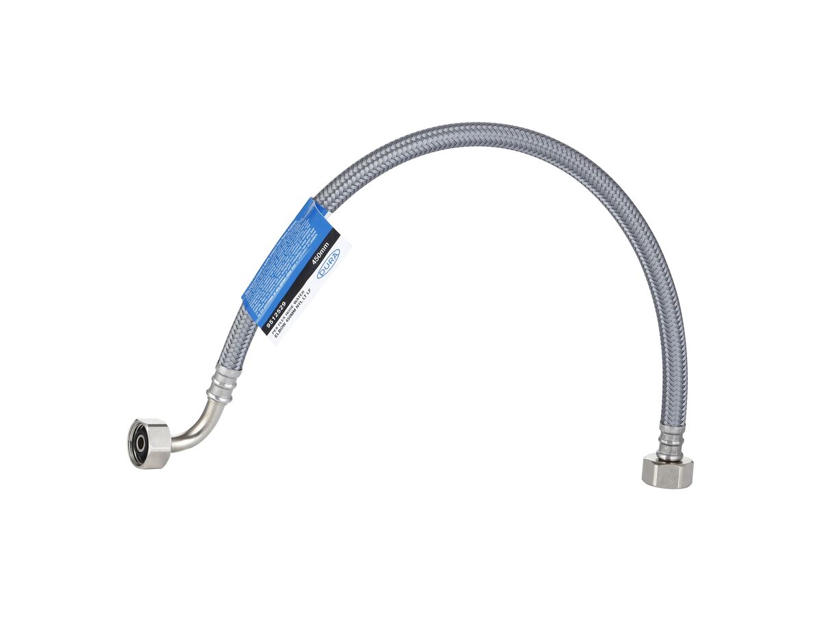 Dura Pex Flexible Hose Connector Water with Elbow 450mm Nylon Low-Temp Lead Free