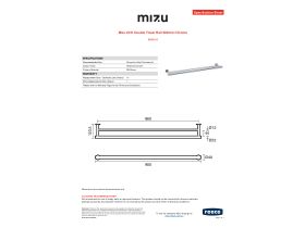 Specification Sheet - Mizu Drift Double Towel Rail 900mm Chrome