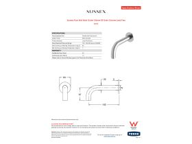 Specification Sheet - Sussex Pure Wall Bath Outlet 160mm EP Satin Chrome Lead Free