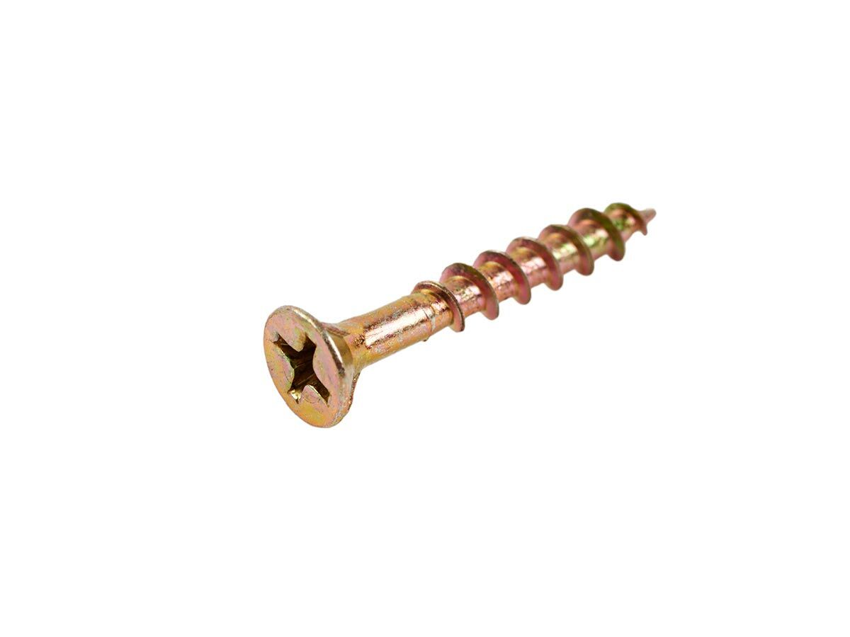 Bridgland Counter Sunk Screw Chipboard Yellow Zinc 8-10 x 30mm