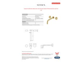 Specification Sheet - Sussex Pure Bath Set 250mm with Linear Textured Handles PVD Brushed Gold Lead Free