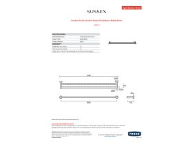 Specification Sheet - Sussex Scala Double Towel Rail 900mm Matte Black