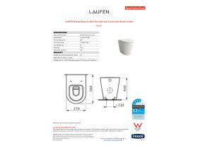 Specification Sheet - LAUFEN Kartell Back to Wall Pan with Soft Close Seat White (4 Star)
