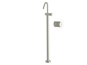 Sussex Pure Floor Mounted Basin Mixer Tap with Diamond Textured Handle PVD Brushed Nickel (5 Star)