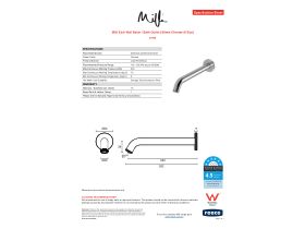 Specification Sheet - Milli Etch Wall Basin / Bath Outlet 250mm Chrome (6 Star)