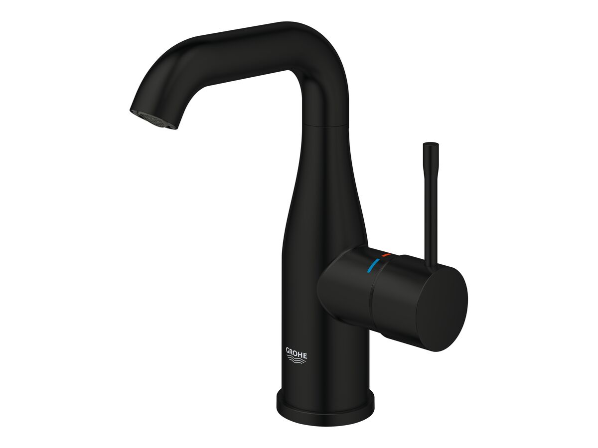 Supporting Image - GROHE Essence New Gooseneck Basin Mixer Matte Black Lead Free