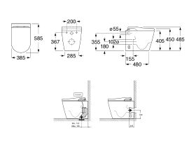 Roca In-Wash Inspira Smart Toilet Rimless Back To Wall Pan (4 Star)
