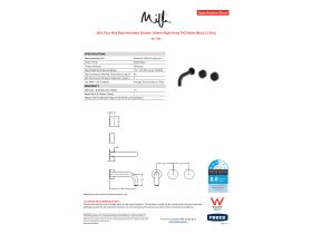 Specification Sheet - Milli Pure Wall Basin Hostess System 160mm Right Hand PVD Matte Black (3 Star)