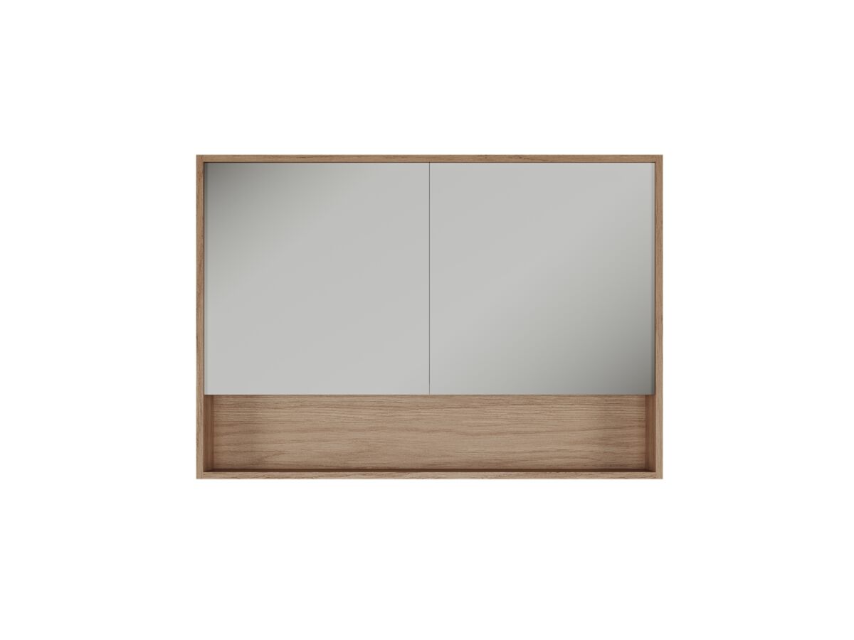 Supporting Image - Kado Aspect 1200mm Mirror Cabinet Two Doors with Shelf - Boston Oak