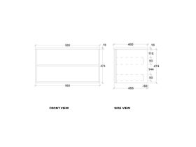 Kado Aspect 900mm Wall Hung Vanity Unit Timber Top