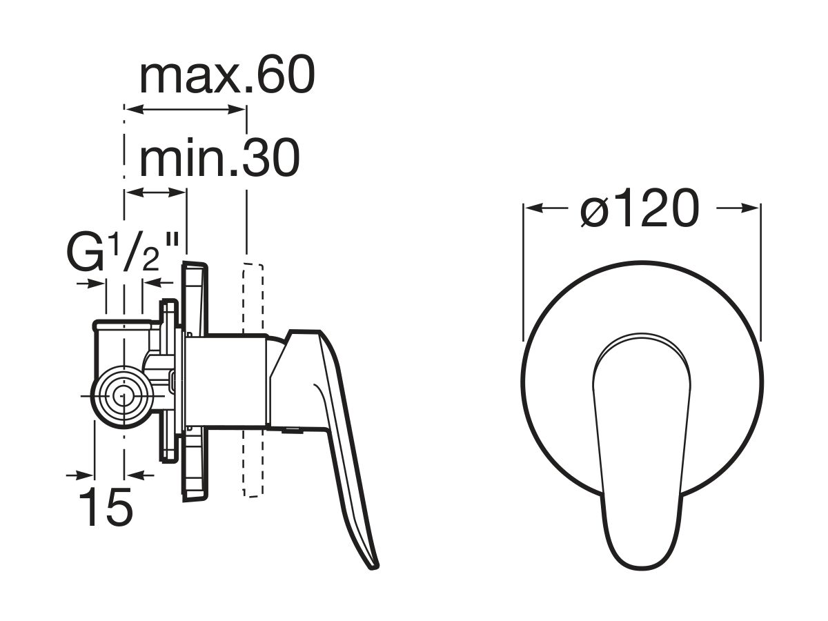 Roca Logica-N Shower Mixer Chrome