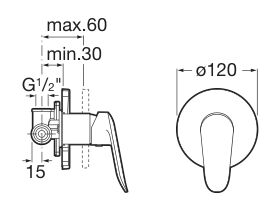 Roca Logica-N Shower Mixer Chrome