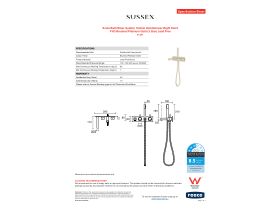 Specification Sheet - Scala Bath Mixer System 160mm Handshower Right Hand PVD Brushed Platinum Gold (3 Star) Lead Free