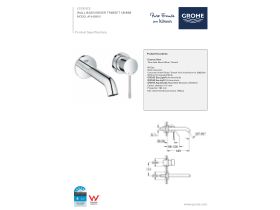 Technical Guide - GROHE Essence New Wall Basin Mixer Set 180mm Chrome (5 Star)