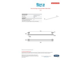 Specification Sheet - Roca Ona Single Towel Rail 800mm Matte White