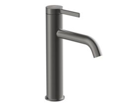 Hero - Roca Ona Medium Height Basin Mixer Tap Brushed Gunmetal (6 Star) Lead Free