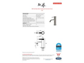 Specification Sheet - Milli Etch Basin Mixer Tap Brushed Gunmetal (6 Star)