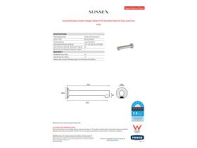 Specification Sheet - Scala Wall Basin Outlet Straight 200mm PVD Brushed Nickel (6 Star) Lead Free