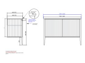 ISSY Custom Cloud I 1001-1200mm x 400-550mm x 800-900mm Vanity Unit with Legs 2 Touch Latch Doors Semi Inset (No Basin)