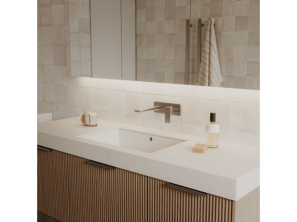 Mizu Bloc Wall Basin Brushed Nickel