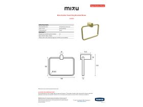 Specification Sheet - Mizu Soothe Towel Ring Brushed Brass
