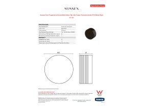 Specification Sheet - Sussex Pure Progressive Shower/Bath Mixer Tap with Cirque Textured Handle PVD Matte Black