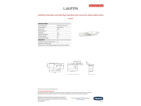 Specification Sheet - LAUFEN Ino Wall Basin with Shelf Right Hand Bowl with Overflow No Taphole 900mm White