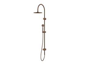 Sussex Pure Twin Rail Shower 250mm Curved with Top or Bottom Rail Water Inlet PVD Brushed Bronze (3 Star)