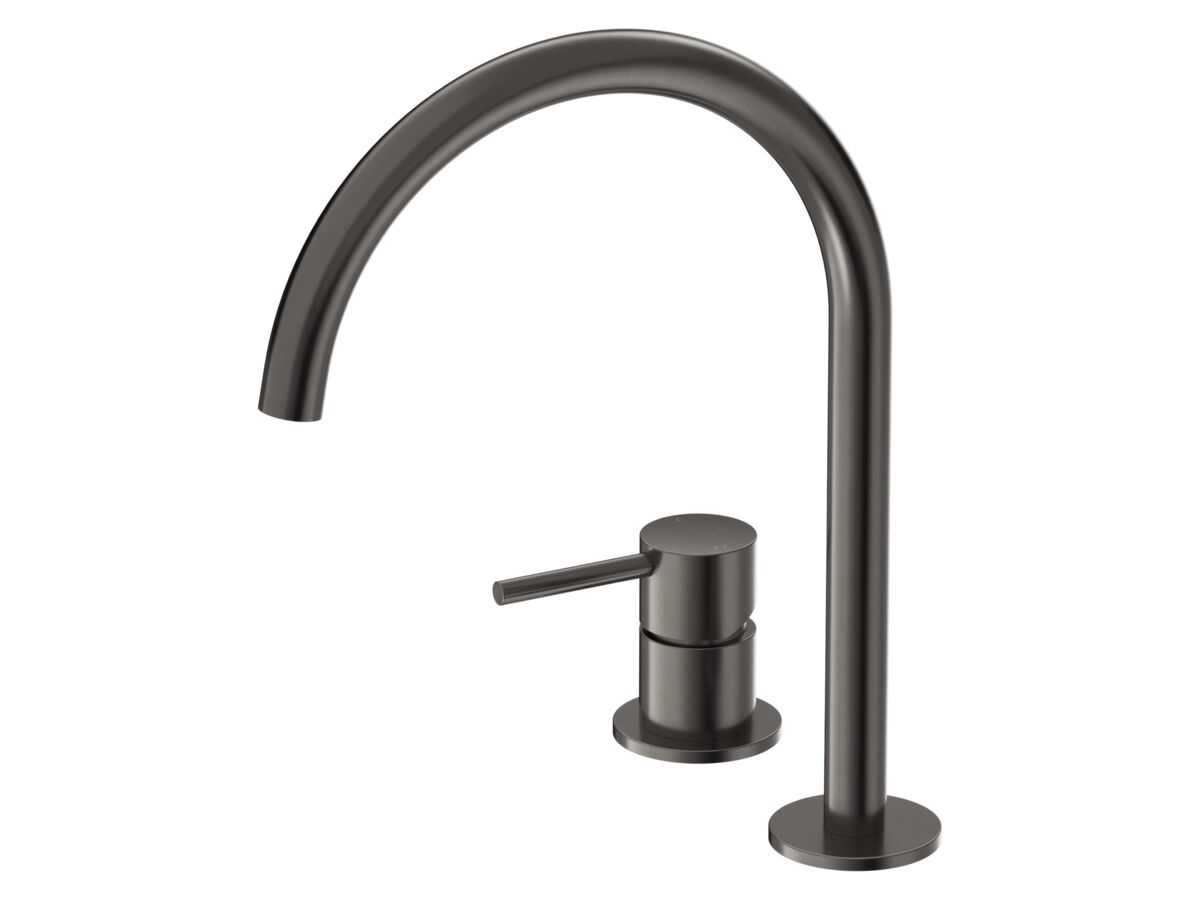 Hero - Mizu Drift Medium Height Hob Mixer Set Brushed Gunmetal (6 Star) Lead Free
