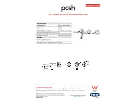 Specification Sheet - Posh Canterbury Wall Bath Set 150mm Lever Handles Chrome