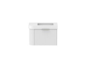 Supporting Image - Kado Neue Fluted Single Curve All Drawer 750mm Wall Hung Vanity with Centre Basin Durasein 90mm Top Ultra White