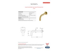Specification Sheet - Sussex Pure Wall Bath Outlet 160mm PVD Brushed Gold