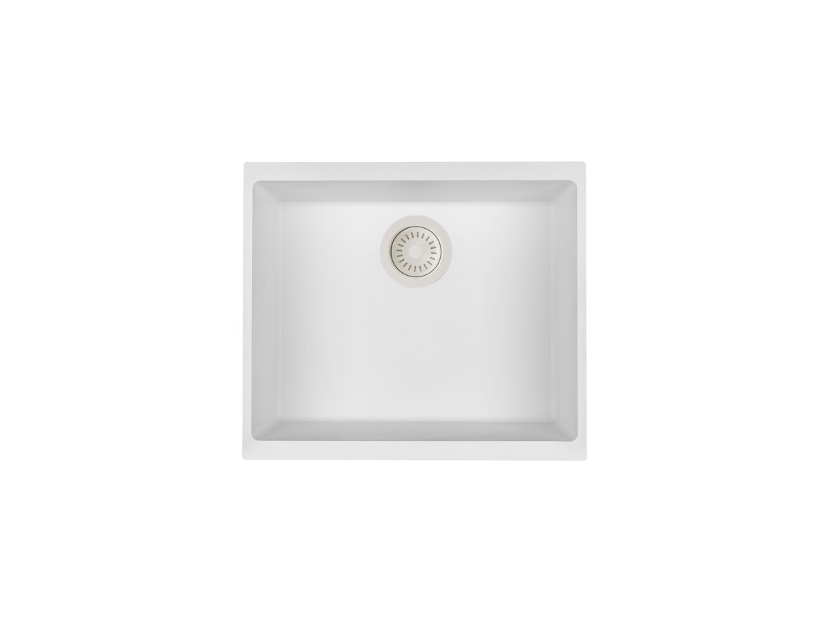 Hero - Memo Freya Extended Single Bowl Sink No Taphole Granite White