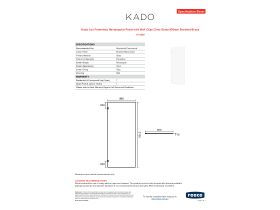 Specification Sheet - Kado Lux Frameless Rectangular Panel with Wall Clips Clear Glass 900mm Brushed Brass