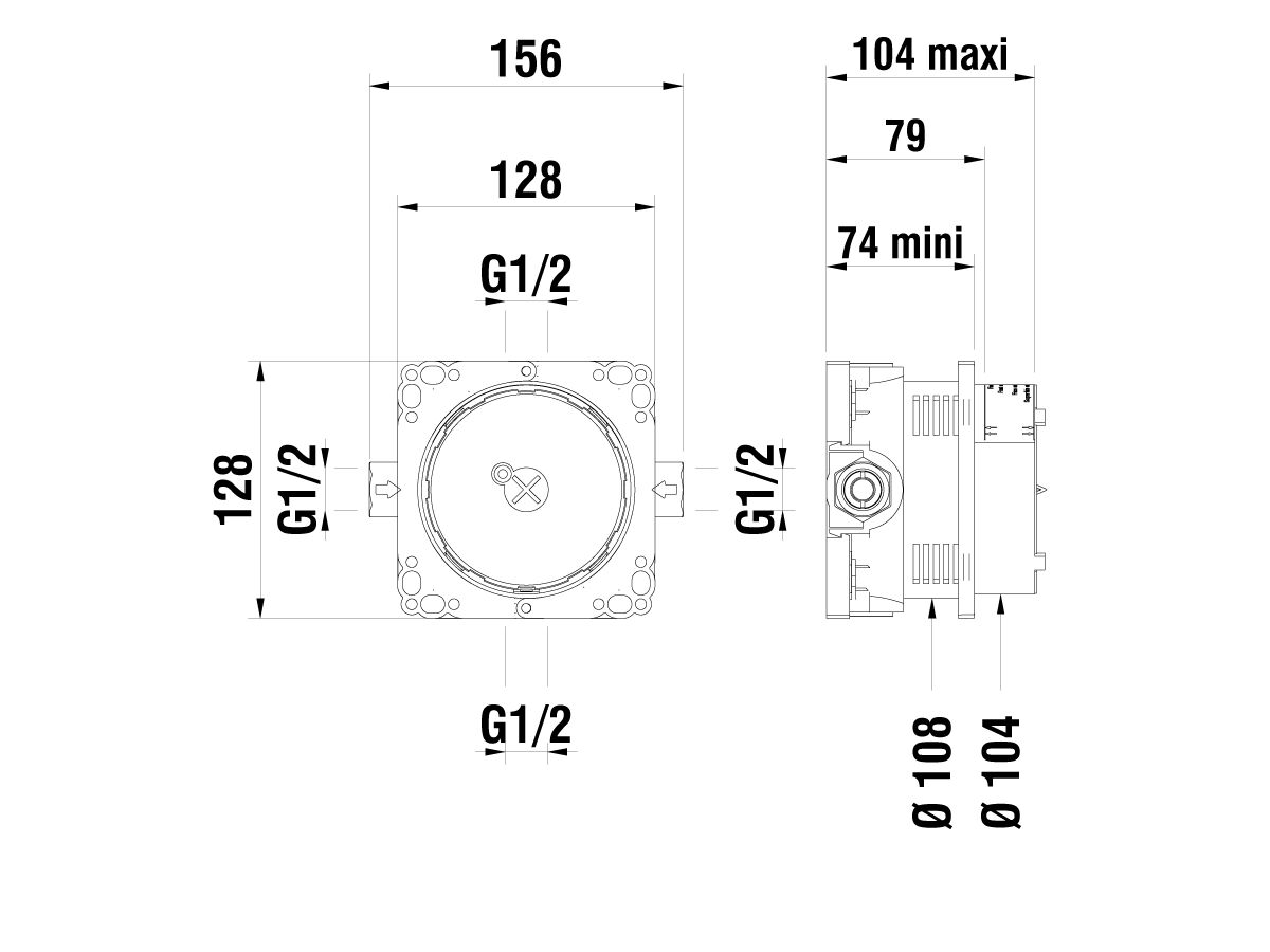 Kartell Shower / Bath Mixer with Diverter Chrome