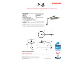 Specification Sheet - Milli Marq Edit Overhead Shower with Arm 250mm Brushed Gunmetal (4 Star)