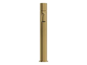Supporting Image 2 - Mizu Drift Dial Extended Height Basin Mixer Curved Spout Brushed Brass (6 Star) Lead Free