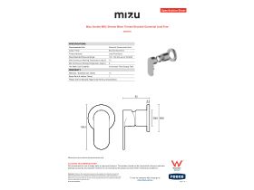 Specification Sheet - Mizu Soothe MK2 Shower Mixer Trimset Brushed Gunmetal Lead Free