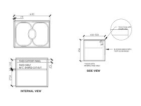ISSY Blossom I 600 x 400-500 x 450 Vanity Unit with One Soft Close Door and Internal Shelf, with Handle